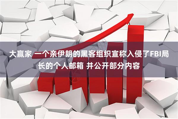 大赢家 一个亲伊朗的黑客组织宣称入侵了FBI局长的个人邮箱 并公开部分内容